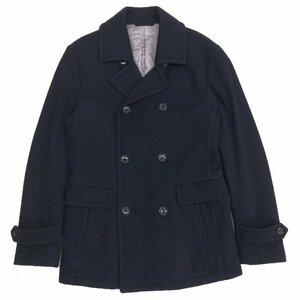 ◆DAKS Private Collection ダックス 裏地キルティング Pコート 38(M) 濃紺 ネイビー ピーコート ハウスチェック 日本製 国内正規品 メンズ