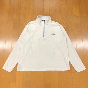 ●THE NORTH FACE ノースフェイス ハーフジップ フリース トレーナー LL ライトグレー系 XL 2L 特大 大きいサイズ アウトドア 日本製