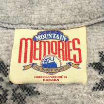 ◆90's～ MOUNTAIN MEMORIES マウンテンメモリーズ ノルディック柄 フリース ジャケット S(実寸:XL相当) 総柄 ブルゾン カナダ製 古着_画像3