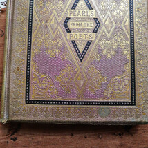 *゜+ 19世紀　ヴィクトリア時代の詩集　背表紙が素敵な古書　ピンク　アンティークブック　ヴィンテージ本　洋書　イギリス　アンティーク_画像3