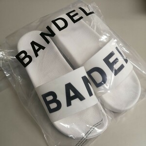 バンデル BANDEL/Lサイズ 27cm(42)/サンダル スライダー スリッパ/sandle slider/ビッグロゴ/白 ホワイト×ブラック