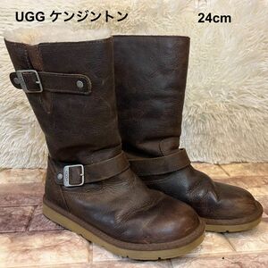 極美品　UGG Australia アグ ケンジントン ムートン エンジニアブーツレザー　24cm