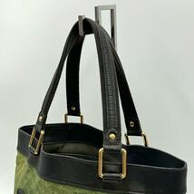 LOUIS VUITTON ルイヴィトン LV モノグラムミニ ルシーユGM トートバッグ 肩掛け A4 G金具 キャンバス レザー 本革 グリーン系_画像6