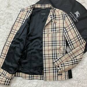 極美品/Mサイズ●バーバリーブラックレーベル ライダース ジャケット ノバチェック メンズ アウター ブラレBURBERRY BLACK LABEL 三陽商会