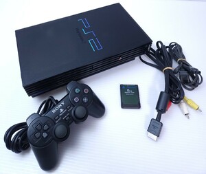 美品 / 動作品 PS2 プレイステーション2 SCPH-50000ミッドナイトブラック 本体 コントローラー クリア プレステ PlayStation 希少品(-165)