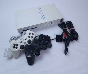 動作品 SONY ソニー PlayStation2 PS2本体 SCPH-50000 ブラック プレステ2 ゲーム機 2台コントローラ,AV,電力ケーブル セット(202)