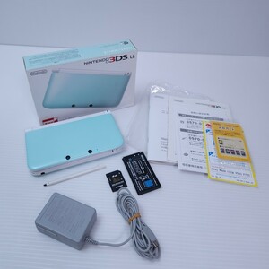 美品 / 動作品 NINTENDO 3DSLL本体WAP-002 ミント ホワイト 任天堂 ニンテンドー MINT × WHITE +4Gb Sd 箱付(146)