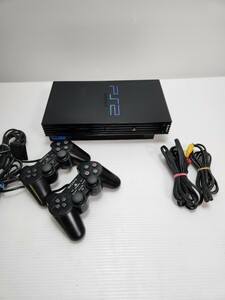 美品 動作品 PlayStation2 PS2 本体 SCPH-50000aクリアブラックSONY ソニー プレイステーション2 プレステ2/2台コントローラ セット(T1)