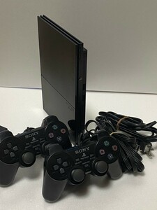 美品 / 動作品PS2 本体 + 2台コントローラ セット プレステ2 PlayStation2 SCPH-90000(193)