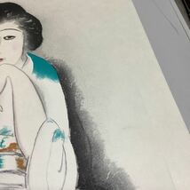 ③ 竹久夢二 大正の女 66/100 彫摺 松永安生 木版画 現状品 _画像5