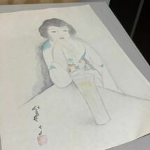 ③ 竹久夢二 大正の女 66/100 彫摺 松永安生 木版画 現状品 _画像8