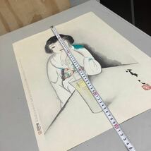 ① 竹久夢二 大正の女 67/100 彫摺 松永安生 黒猫屋版 木版画 現状品 _画像9