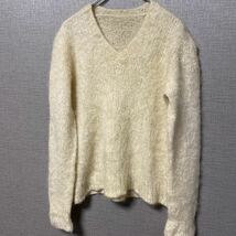 60s 70s モヘア mohair ウール ニット セーター USA ビンテージ ヴィンテージ アメリカ 古着 無地 毛足長 ユーロ 激レア 名作 定番 80s_画像1