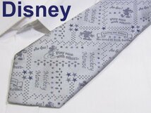 【ディズニー ミッキィー】B 716 ディズニー ネクタイ Disney Disney シルバー系 ミッキィーマウス絵柄刺繍 ジャガード_画像1