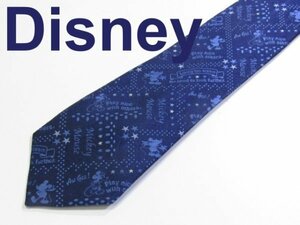 【ディズニー ミッキー】C 803 ディズニーネクタイ Disney 紺色系 ミッキーマウスロゴ柄ジャガード
