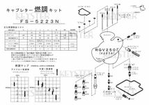 ■ FS-5223N　 RGV250Γ 　RGV250ガンマ　VJ21A　 J型 STD　キャブレター リペアキット キースター　KEYSTER　燃調キット_画像3