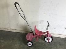 #●岐阜発　RADIO FLYER 三輪車/おもちゃ/乗用玩具/室外用/子供用三輪車/かじ取り棒付/走行確認/傷有り/現状品　R4.8/19_画像3