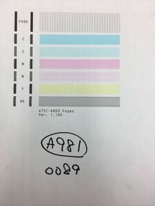 【A981】プリンターヘッド ジャンク 印字確認済み QY6-0089 CANON キャノン TS5030 /TS5030S/TS6030/TS6130/TS6230/TS6330用