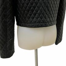 B353 ZARA ザラ 中綿 ノーカラー ジャケット ショート丈 アウター 上着 羽織り 長袖 ブラック 黒 レディース USA XS_画像7