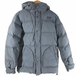 ★【HELLY HANSEN(ヘリーハンセン)】〈ダウンジャケット・メンズ・[L]〉ダブルファスナー 青 正規品《美品》/K2