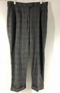 ザラ ベーシック ZARA BASIC パンツ メンズ L -XL グレンチェック柄 グレー 短め やや美品 中古