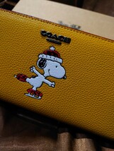 【1スタ】C-6 新品未使用 COACH X PEANUTS アコーディオン ウォレット・スヌーピー モチーフ_画像2