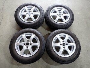 YS5438【送料無料165/70R14】アクア スペイド パッソなどへ ブリヂストン 中古スタッドレスセット ■14×5.5J 100/4H ET38■