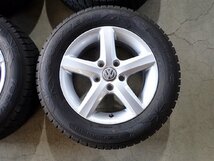 YS5674【送料無料195/65R15】VW フォルクスワーゲン 純正 ゴルフ純正 中古スタッドレス ★15×6J 112/5H ET43★≪即決≫_画像2