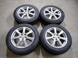 YS5737【送料無料215/60R17】エスティマ アルファードなどに ダンロップ 中古スタッドレス ●17×7J 114.3/5H ET43●≪即決≫