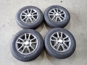 YS5730【送料無料145/80R13】モコ MRワゴン NーBOX タント等 ダンロップ 中古スタッドレス ★13×4.5J 100/4H ET43★≪即決≫