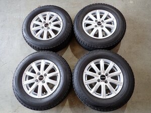 YS5842【送料無料185/70R14】ノート ティーダ GB3フリードなどに BS 中古スタッドレス ■14×5.5J 100/4H ET39■≪即決有り≫