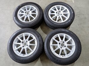 YS5855【送料無料185/65R15】ノート フリード ティーダ等 BS VRX2 中古スタッドレス ▼15×5.5J 100/4H ET38▼≪即決有り≫