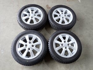 YS5877【送料無料155/65R14】ダイハツ純正 タント ムーブ ミライース ウェイク 中古スタッドレス ●14×4.5J 100/4H ET45●≪即決≫