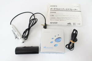 SONY MDウォークマン MZ-E520 シルバー 動作品 リモコンやや難あり(AM20)