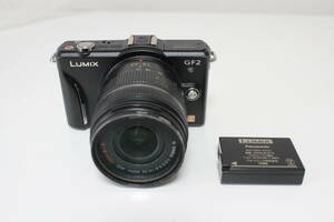 ジャンク Panasonic Lumix 一眼カメラ DMC-GF2 ブラック ボディ＋レンズ