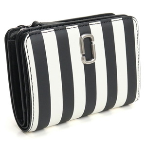 【新品 未使用】マークジェイコブス MARC JACOBS ２つ折り財布 小銭入付き コンパクト 2P3SMP027S01 BLACK-WHITE ブラック ホワイト系