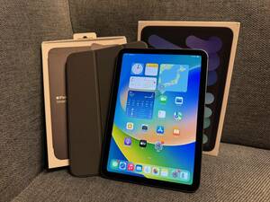 【超美品】iPadmini6 セルラーモデル 64GB スペースグレー 純正ケース(SmartFolio)付 SIMフリー