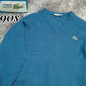 LACOSTE　ラコステ　80s 90s　ヴィンテージ　Vネックニット　セーター　