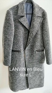 （極美品）LANVIN en Bleu/ランバンオンブルー コート　ウール混 秋冬　sizeL（48）