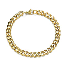 Bracelet 18k Gold Plated 鍍金 22cm 金 チェーン ブレスレット ゴールド メンズ レディース 302_画像1