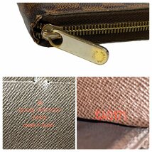 【1円～】ルイヴィトン LOUISVUITTON 財布 長財布 ダミエ ジッピー ラウンドファスナー N41661 CA0171 レザー ブラウン 中古_画像9