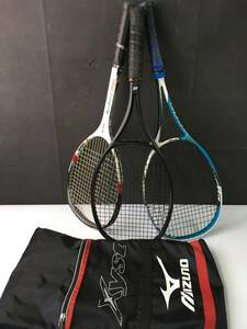 sqO849# 送料無料 YONEX テニスラケット 軟式用 硬式用 3点セット ※傷・汚れなど使用感有