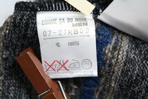 コムサデモード COMME CA DU MODE MEN 美品 ニット セーター トップス 長袖 Vネック ウール 総柄 ボーダー 濃グレー メンズ [809836]_画像7