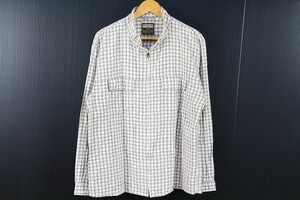 HIROKO KOSHINO HOMME ヒロココシノ オム シャツ トップス 長袖 ジップアップ 大きい 日本製 チェック 3L ベージュ メンズ [825943]