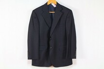 アクアスキュータム Aquascutum LONDON 綺麗め スーツ ジャケット S2B パンツ ビジネス レナウン 紺黒 ストライプ メンズ [651095]_画像2