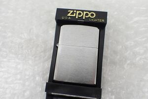 ☆D510-60　①ZIPPO ジッポー ブラッシュド加工 プレーン 2003年 C 03 ケース付き　火花飛び確認済み　レターパック