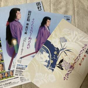 ☆は田村正和　新・乾いて候　そなたもおなじ野の花か　パンフレット　チラシ　新橋演舞場　時代劇舞台