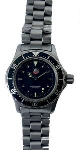 TAG HEUER タグホイヤー 腕時計 WF1414-2 PROFESSIONAL プロフェッショナル 200m デイト クォーツ レディース 黒文字盤 純正ベルト 動作品