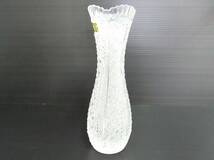  KAMEI GLASS カメイガラス flower Vase Lead Crystal 24% 高さ：約22cm フラワーベース クリスタル 花器 花瓶 花入れ 置物 インテリア kd_画像3