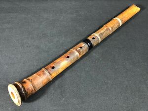 1/16a14 尺八 現状品 在銘 1尺8寸 笛 楽器 和楽器 木管楽器 全長 約54cm 割れあり